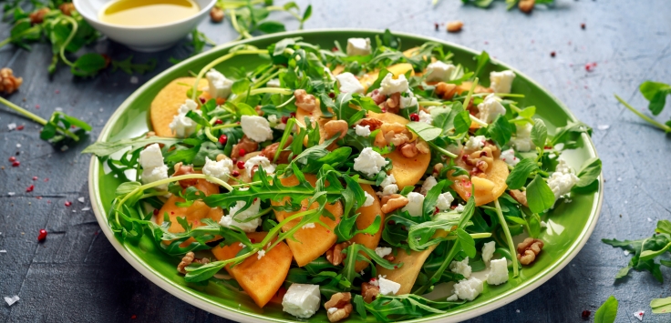 Kaki-Rucola-Salat mit Feta | Rezept